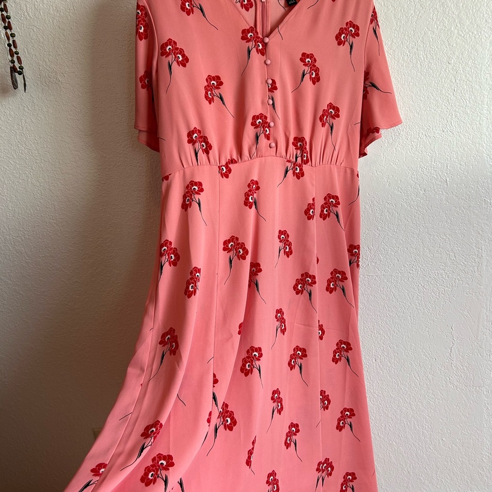 Ann Taylor Pink Dress with Black Accents